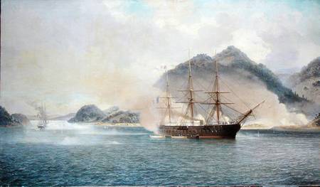 Naval Battle of the Strait of Shimonoseki, 20th July 1863 de Jean Baptiste Henri Durand-Brager