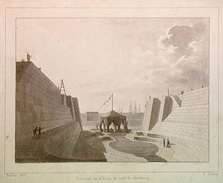 Dry dock at Cherbourg, July 1813 (pen de Jean-Baptiste Isabey