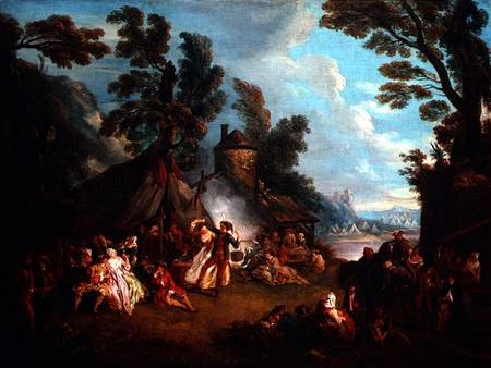 The Party in the Army Camp de Jean-Baptiste Joseph Pater