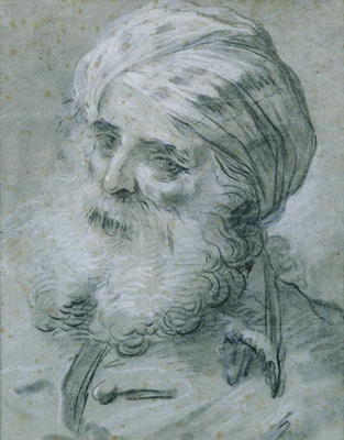 Portrait of an Old Man (chalk on paper) de Jean Baptiste Le Prince