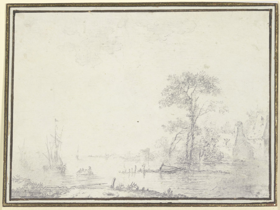 Scene at the river de Jean-Baptiste Le Prince