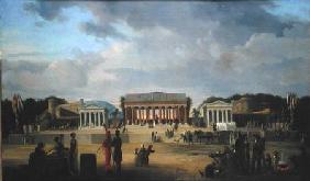 View of the Grand Theatre Constructed in the Place de la Concorde for the Fete de la Paix