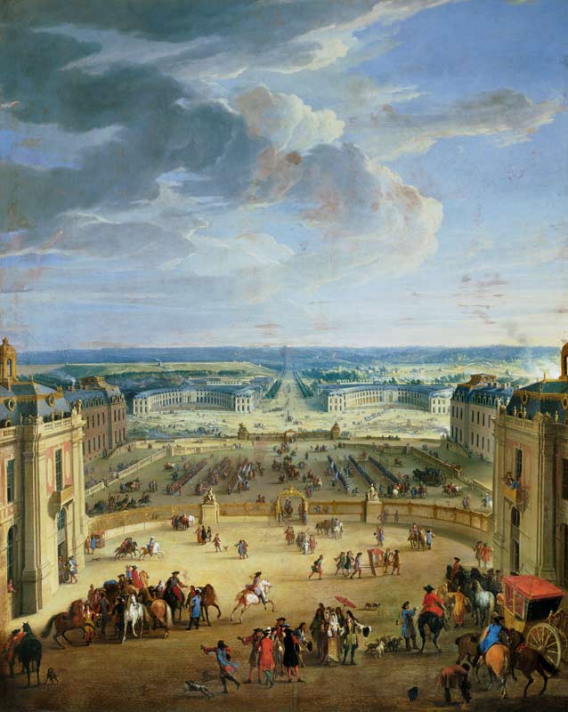 Perspective View from the Chateau of Versailles of the Place d'Armes and the Stables de Jean-Baptiste Martin