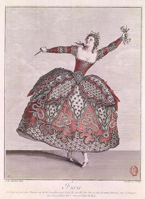 Costume design for a Fury in 'Hippolyte et Aricie' by Jean-Philippe Rameau (1683-1764) engraved by R de Jean-Baptiste Martin