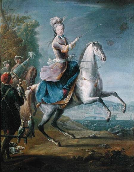 Equestrian Portrait of Maria Leszczynska (1703-68) de Jean-Baptiste Martin