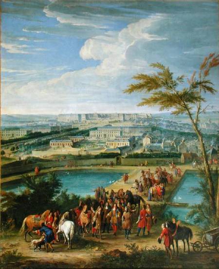 The Town and Chateau of Versailles from the Butte de Montboron, where Louis XIV (1638-1715) with Lou de Jean-Baptiste Martin