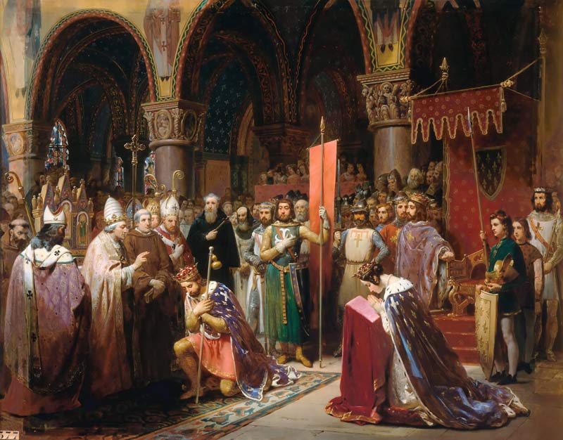 Louis VII (c.1120-1180) the Young, King of France Taking the Banner in St. Denis in 1147 de Jean Baptiste Mauzaisse