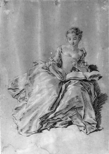 Femme assise et lisant de Jean Baptiste Oudry