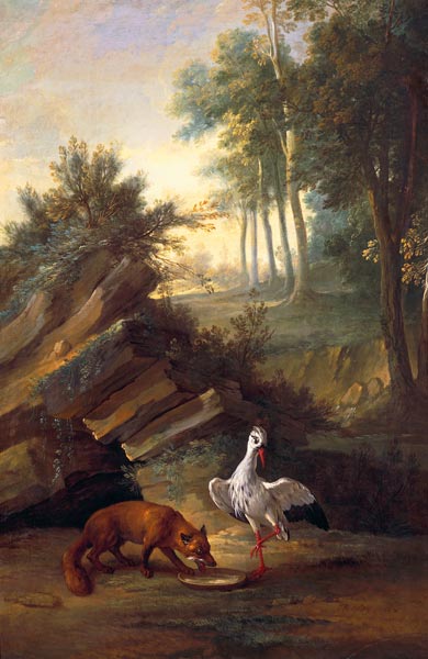 The Fox and the Stork de Jean Baptiste Oudry