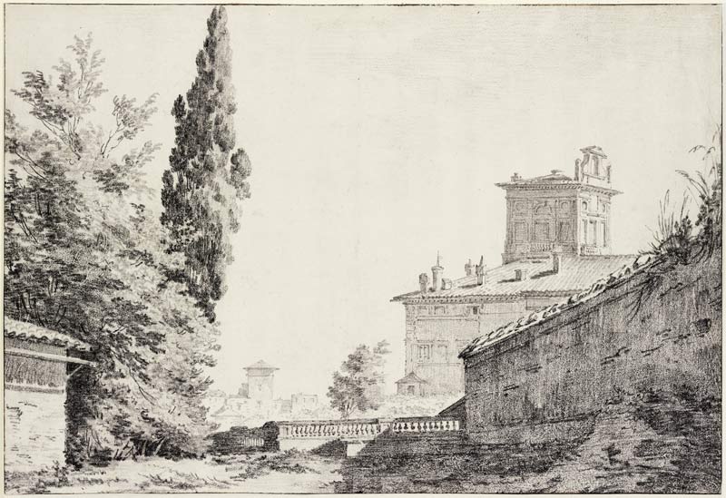 Italienische Villa mit Terrasse de Jean-Baptiste Regnault