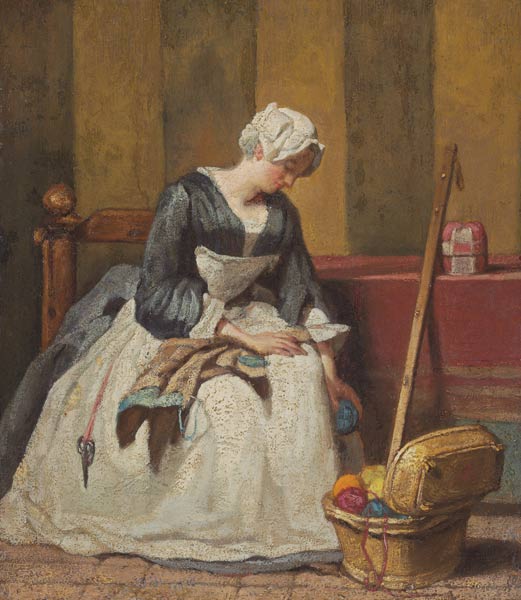 the stitching woman de Jean-Baptiste Siméon Chardin