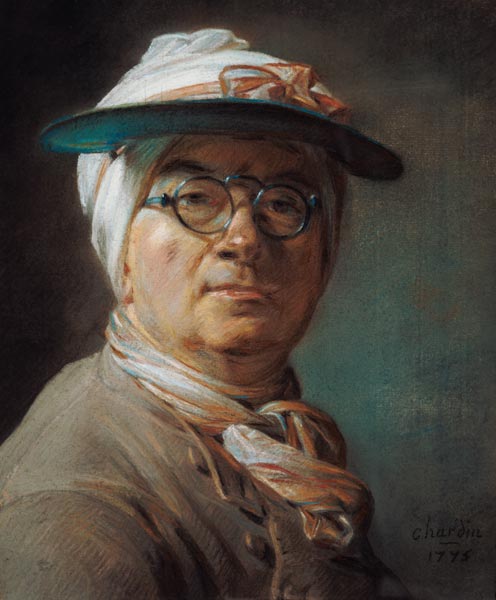 Self-portrait with glasses de Jean-Baptiste Siméon Chardin
