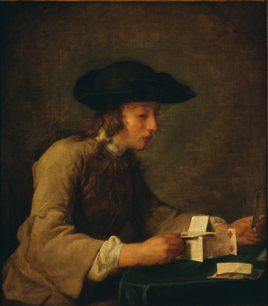 Chardin / The House of Cards / c. 1737 de Jean-Baptiste Siméon Chardin