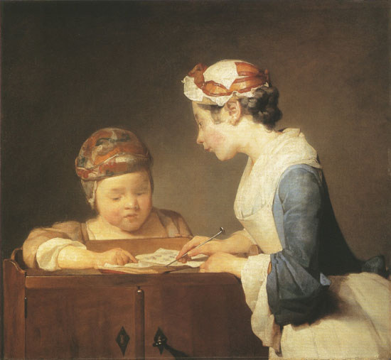 the small schoolmarm de Jean-Baptiste Siméon Chardin