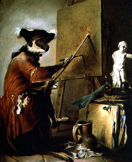 The Monkey Painter de Jean-Baptiste Siméon Chardin