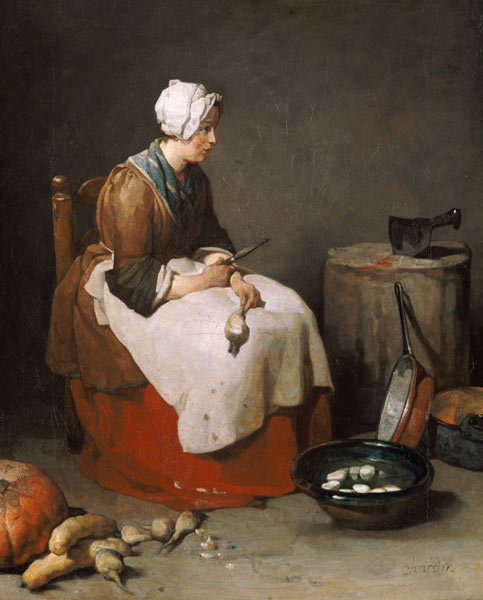 Woman paring turnips de Jean-Baptiste Siméon Chardin
