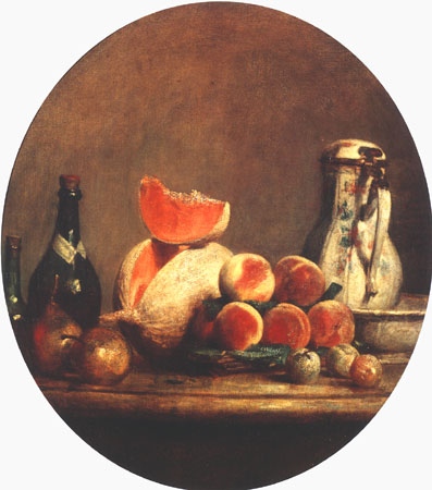 The cut melon de Jean-Baptiste Siméon Chardin
