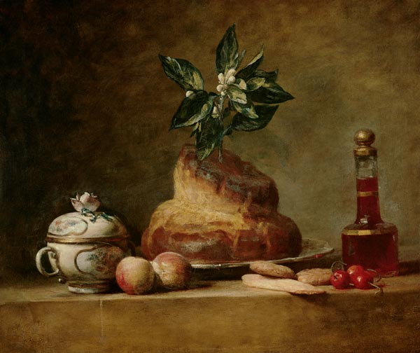 Chardin / Still life with brioche / 1763 de Jean-Baptiste Siméon Chardin
