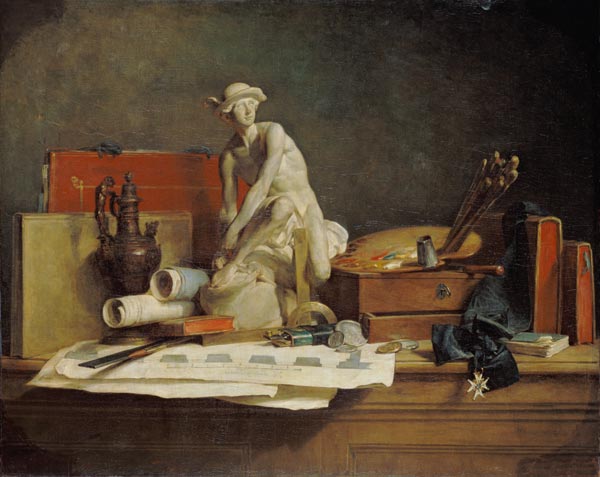 Still Life with Attributes of the Arts de Jean-Baptiste Siméon Chardin