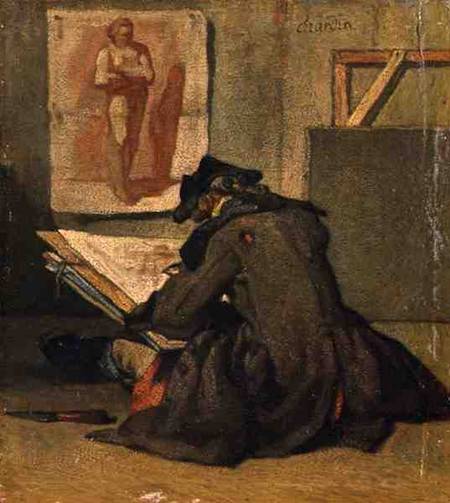 Young Student Drawing de Jean-Baptiste Siméon Chardin