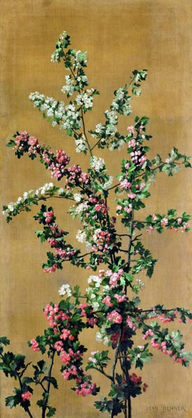 Japanese Cherry Tree and Hawthorn Branches  (re 215287 for pair) de Jean Benner