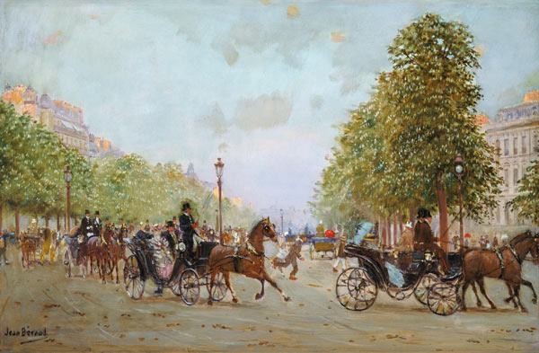 The Promenade on the Champs-Elysees (oil on canvas) de Jean Beraud