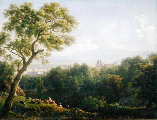 View of Frascati (oil on canvas) de Jean Bidauld