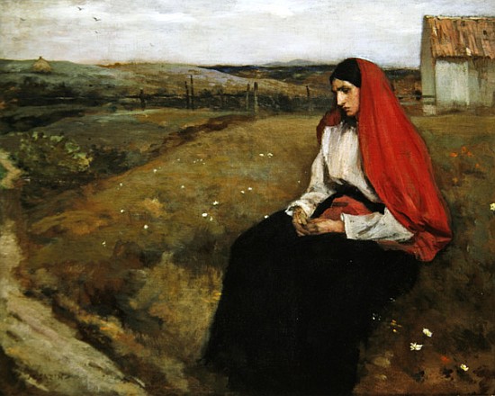 Woman in a landscape de Jean-Charles Cazin