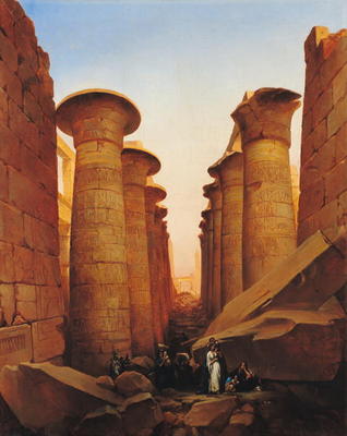 The Great Temple of Amun at Karnak (oil on canvas) de Jean Charles Langlois