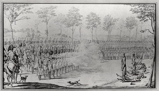 The Execution of General Claude Francois Malet (1754-1812) and his Accomplices, 29th October 1812 de Jean Duplessi-Bertaux