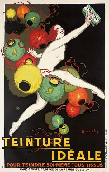 Advertising poster for 'Ideale' fabric dyes de Jean D'Ylen