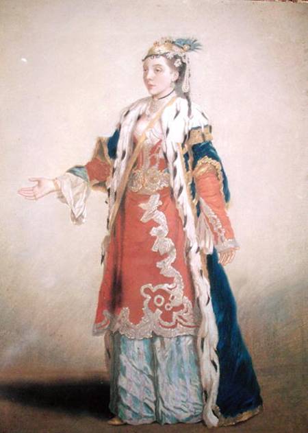 Frankish Woman from Pera, Constantinople de Jean-Étienne Liotard