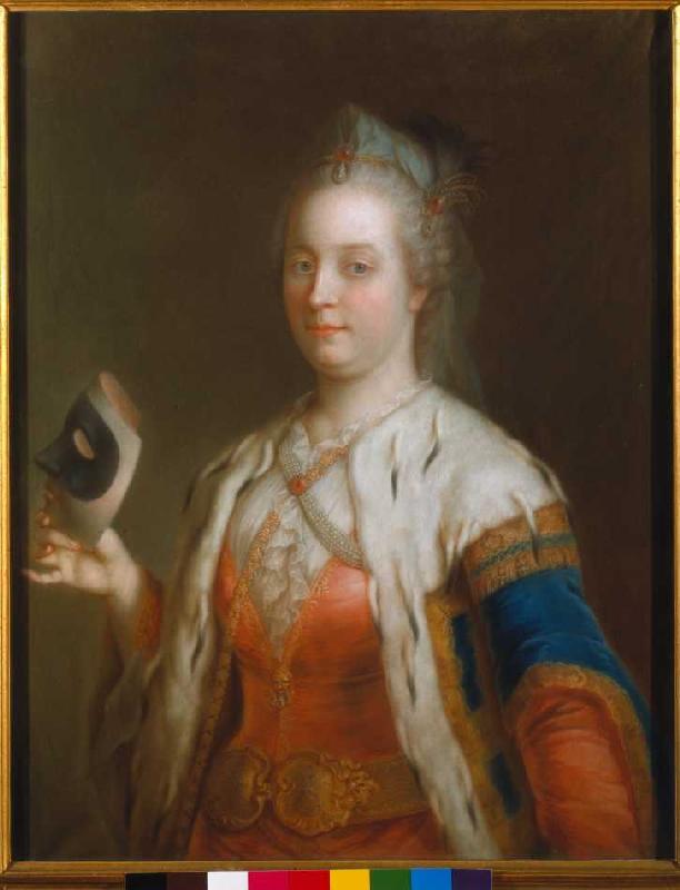 Empress Maria Theresia with mask de Jean-Étienne Liotard