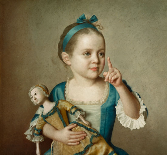 Girl with doll de Jean-Étienne Liotard