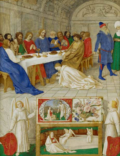 Maria Magdalena salbt Christus die Fuesse im Hause von Simon dem Pharisaeer de Jean Fouquet