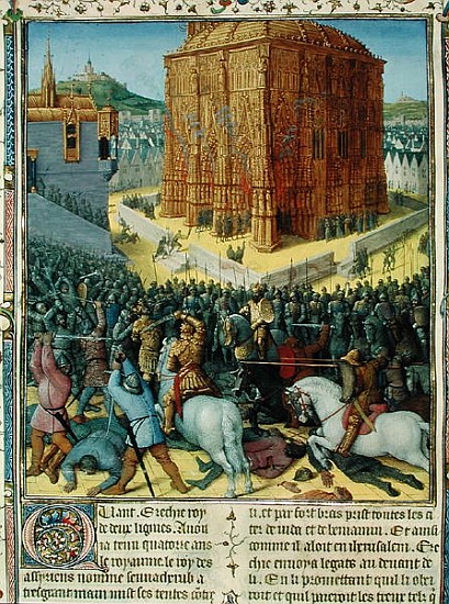 Ms Fr 247 fol.213 The Siege of Jerusalem Nebuchadnezzar, illustration from ''Antiquites Judaiques'', de Jean Fouquet