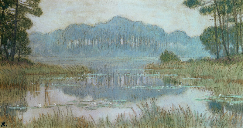 Landscape with Overgrown Pond de Jean Francis Auburtin