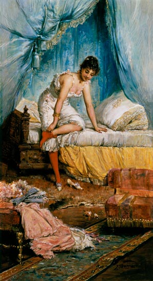 Young Woman Undressing de Jean Francois Armand Felix Bernard