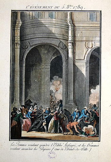 Events of the 5th of October 1789: The Women want to hang the Priest Lefevre de Jean-Francois Janinet