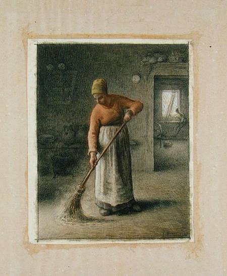 A Farmer's wife sweeping de Jean-François Millet