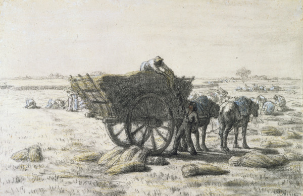 J.F.Millet, Harvesters Loading Wheat... de Jean-François Millet