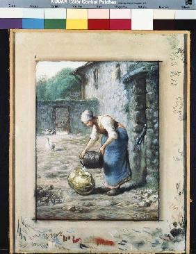 Woman with water jugs