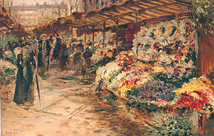 Flower market de Jean François Raffaelli
