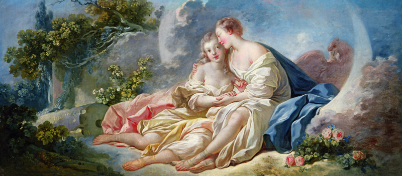 Jupiter disguised as Diana tries to seduce Callisto, c.1753 de Jean Honoré Fragonard