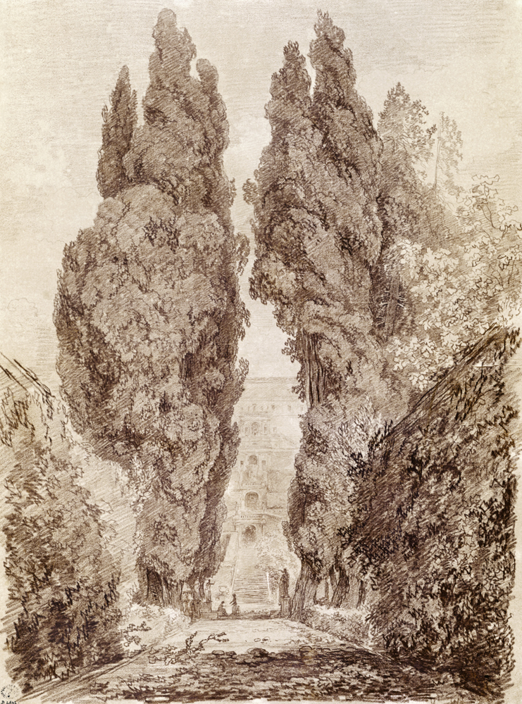 Large Cypresses at the Villa d''Este de Jean Honoré Fragonard