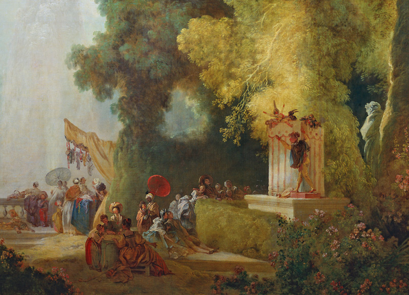 El banquete en el parque de San Claud (Detalle del show de títeres) de Jean Honoré Fragonard