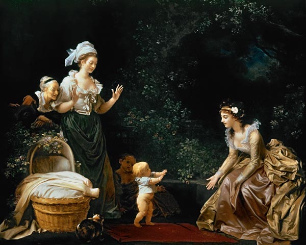 the first steps (painted with Marguerite Gérard) de Jean Honoré Fragonard