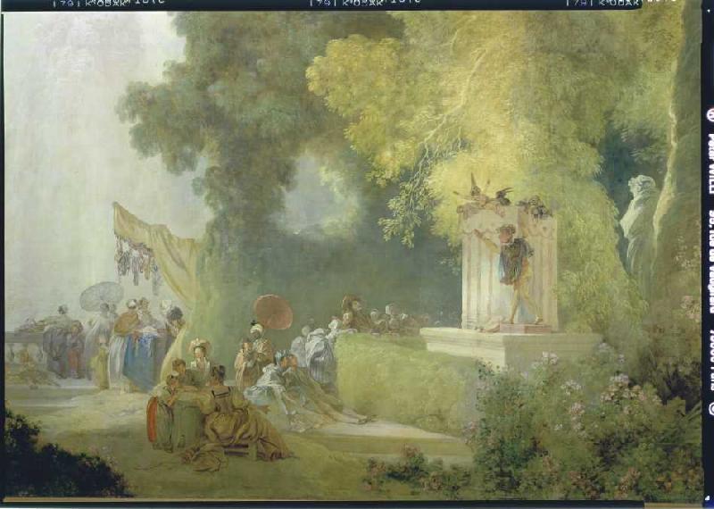The feast in the park of St. Cloud. Detail: Theatr de Jean Honoré Fragonard