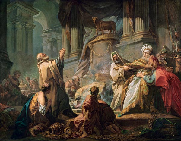 Jeroboam Sacrificing to the Golden Calf de Jean Honoré Fragonard