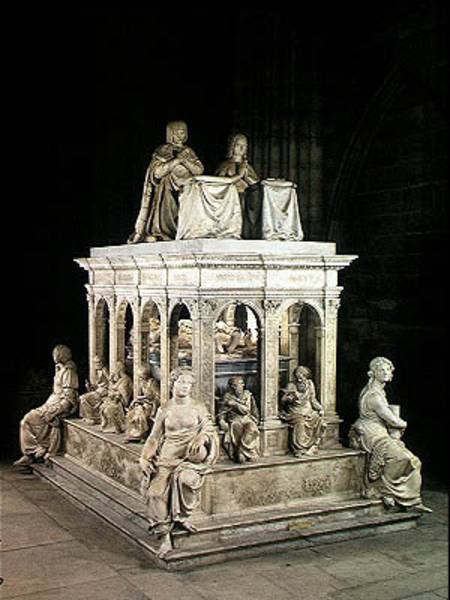 View of the Tomb of Louis XII (1462-1515) and Anne of Brittany (1496-1533) de Jean I & Antoine Juste
